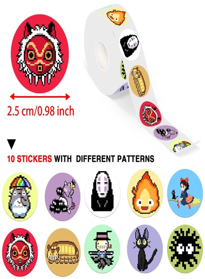Pounchi Pixel Soot Sprite Dot Stickers (1000 Pcs inch) Cute Anime PVC Reward Sticker in 2 Rolls 10 Designs Gifts for Teacher School Supplies Laptop Water Bottle for Teens Kids - Image 2